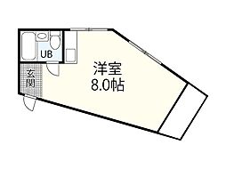 アスプロパラティ2 ワンルームの間取図画像