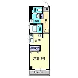 リバーウォーク広瀬 ワンルームの間取図画像