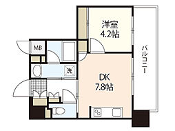 プルミエ二葉の里 1DKの間取図画像