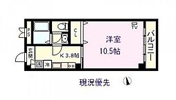 フォーリーフ 1Kの間取図画像