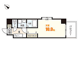 エイトバレー古市Annex 1Kの間取図画像