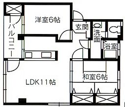高千穂ビル 2LDKの間取図画像