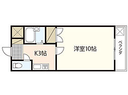 (株)ハマダ矢野ビル 1Kの間取図画像
