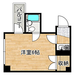 藤村ビル 1Kの間取図画像