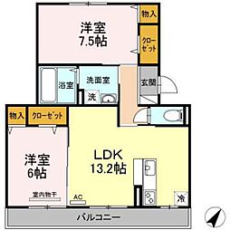ゴールデンエコー 2LDKの間取図画像