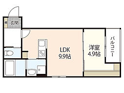 エクシア廿日市 1LDKの間取図画像