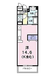 エテルノジェンテ ワンルームの間取図画像