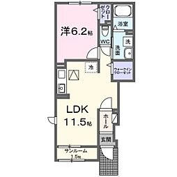 メモリー 1LDKの間取図画像