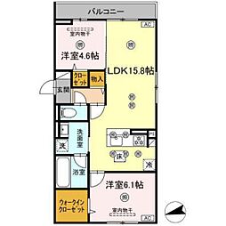 エルバ庚午 2LDKの間取図画像