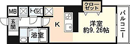 グラヴィスコート加古町 ワンルームの間取図画像