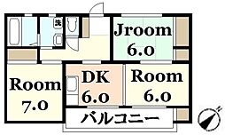 コーポ為広 2階3DKの間取り