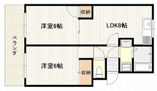 広島県広島市南区北大河町(賃貸マンション2LDK・2階・47.71㎡)の写真 その2