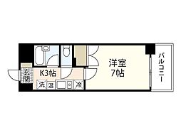 エミネンスオクダ 10階1Kの間取り