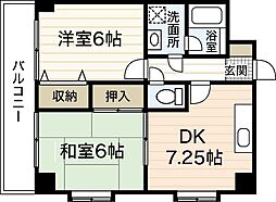 K.Nサクセス・フォート 2DKの間取図画像