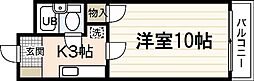 ハイネス横川 4階1Kの間取り