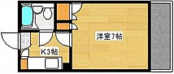 第3松岡ビル 3階1Kの間取り