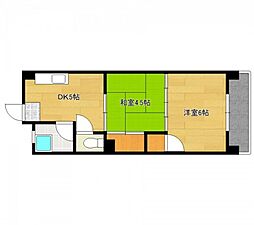 ファミリー希美香 4階2DKの間取り