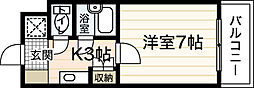 ヴィベーレフォルテ 3階1Kの間取り