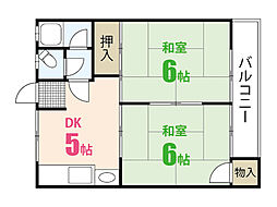 第一石丸ビル 2DKの間取図画像
