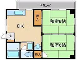メサキビル 2DKの間取図画像