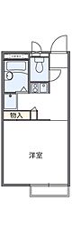 レオパレスパラリア 2階1Kの間取り