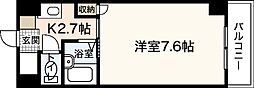 ルート大宮 2階1Kの間取り