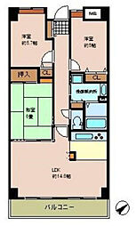 シーブリーズ東原壱番館 10階3LDKの間取り