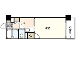 ジャスティヒルト高須 5階1Kの間取り