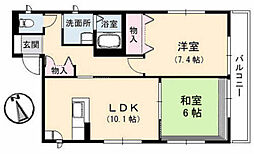 ファミールメゾン 1階2LDKの間取り