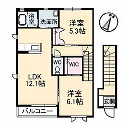 ハピネス　壱番館 2階2LDKの間取り