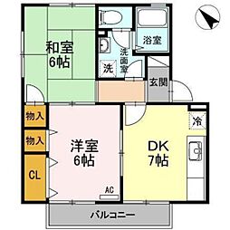 チャイブ 2階3DKの間取り
