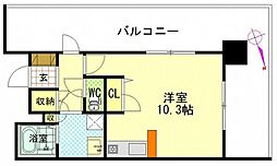 ランドマークシティ相生橋 3階ワンルームの間取り