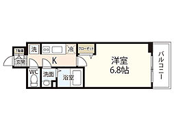 プレサンス広島中央 1Kの間取図画像