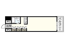 プラスパー東雲 7階ワンルームの間取り