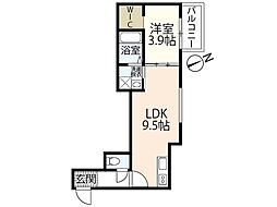 Crecia廿日市駅西 1階1LDKの間取り