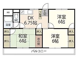 小島古江ビル 3階3DKの間取り