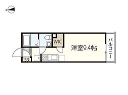 ＣＯＬＬＩＮＡ口田南 1階ワンルームの間取り