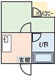 リバーサイド新庄 1Kの間取図画像