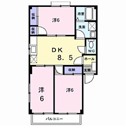 光明館 3階3DKの間取り