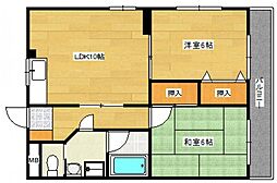 メゾン新藤 2階2LDKの間取り