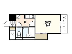 ハイネ光南 3階1Kの間取り