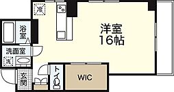 鷹野橋マンション 7階ワンルームの間取り