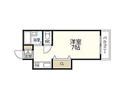 フォルテシモ住吉 9階ワンルームの間取り