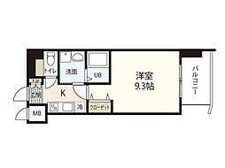 Ｂｏｎｈｅｕｒ平和大通り 9階1Kの間取り