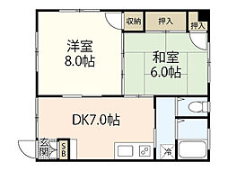 立山ビル 2DKの間取図画像