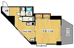 JR可部線 下祇園駅 徒歩6分の賃貸マンション 7階1DKの間取り