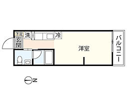 セントラーレ 1階ワンルームの間取り