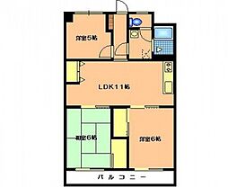 中通ビル 3階3LDKの間取り