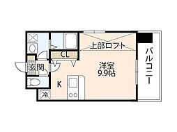 ＧＲＡＮＸＩＡ井口 7階ワンルームの間取り