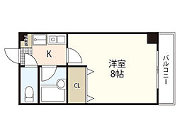 木野本ビル 1階1Kの間取り